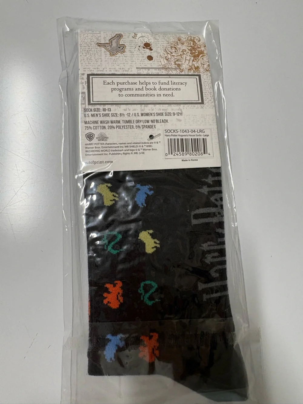 Out Of Print Harry Potter Hogwarts House Socks